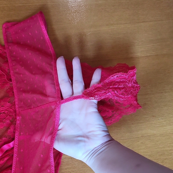 Red floral unlined teddy - Picture 6 of 10